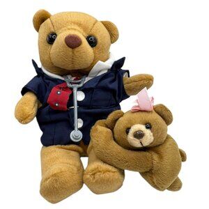 American Medical Association Teddy Bear Set With Doctor Outfit & Baby Bear Plush